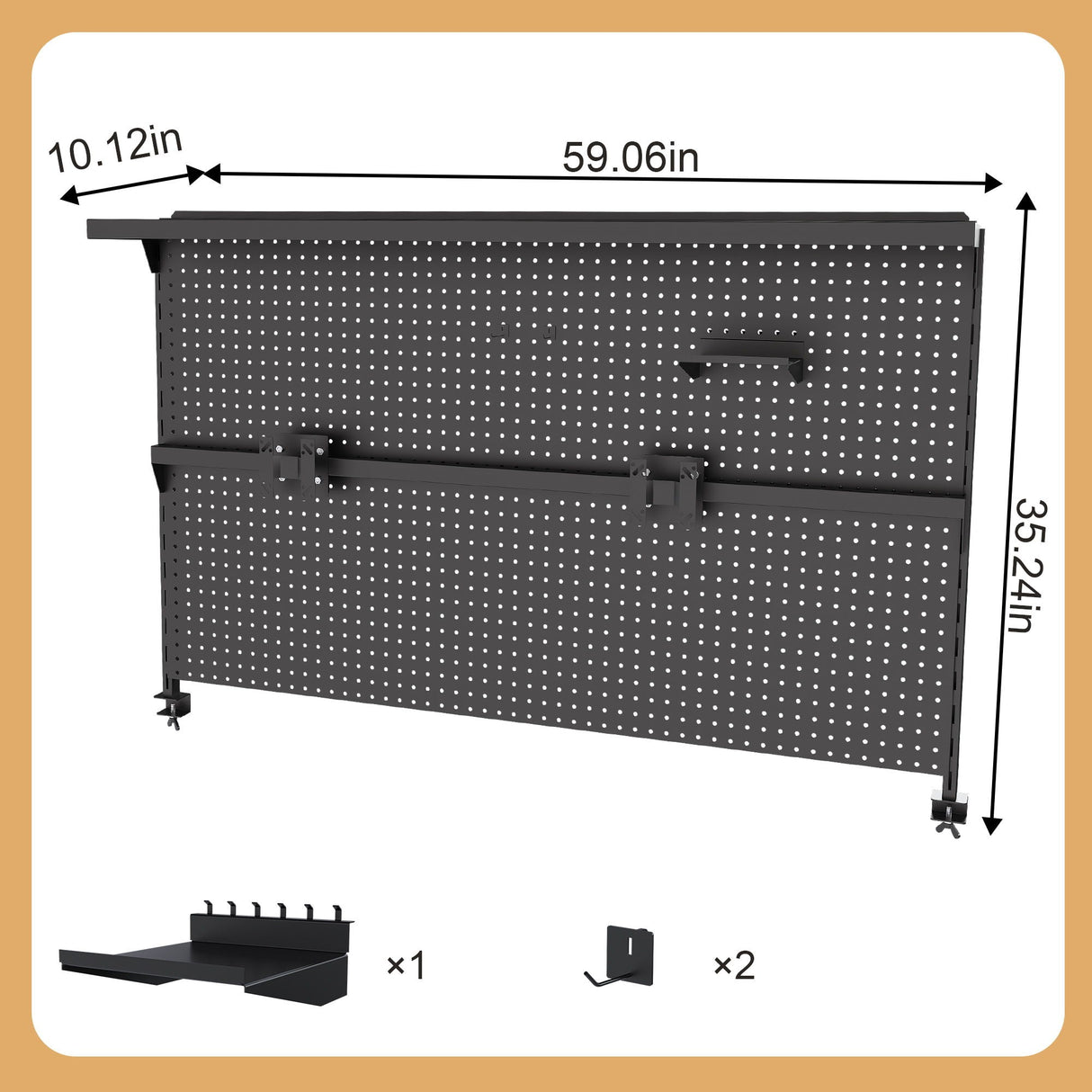 Clamp On Desk Pegboard With Single Monitor Stand