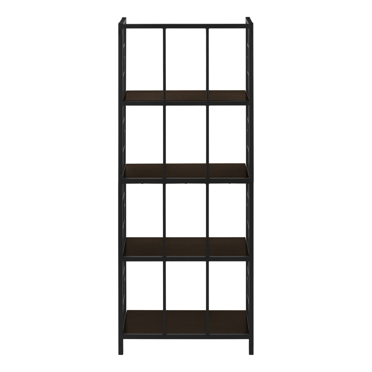 Bookshelf, Bookcase, Etagere, 4 Tier, For Office, Contemporary & Modern - Espresso