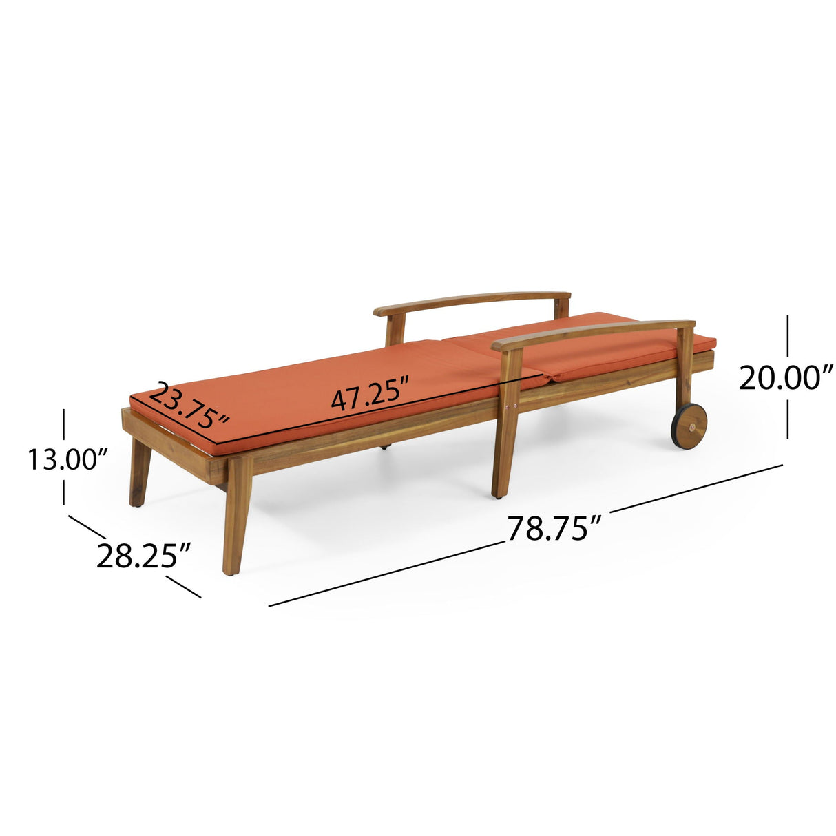 Jason - Chaise Lounge Adjustable Acacia Wood Outdoor Furniture