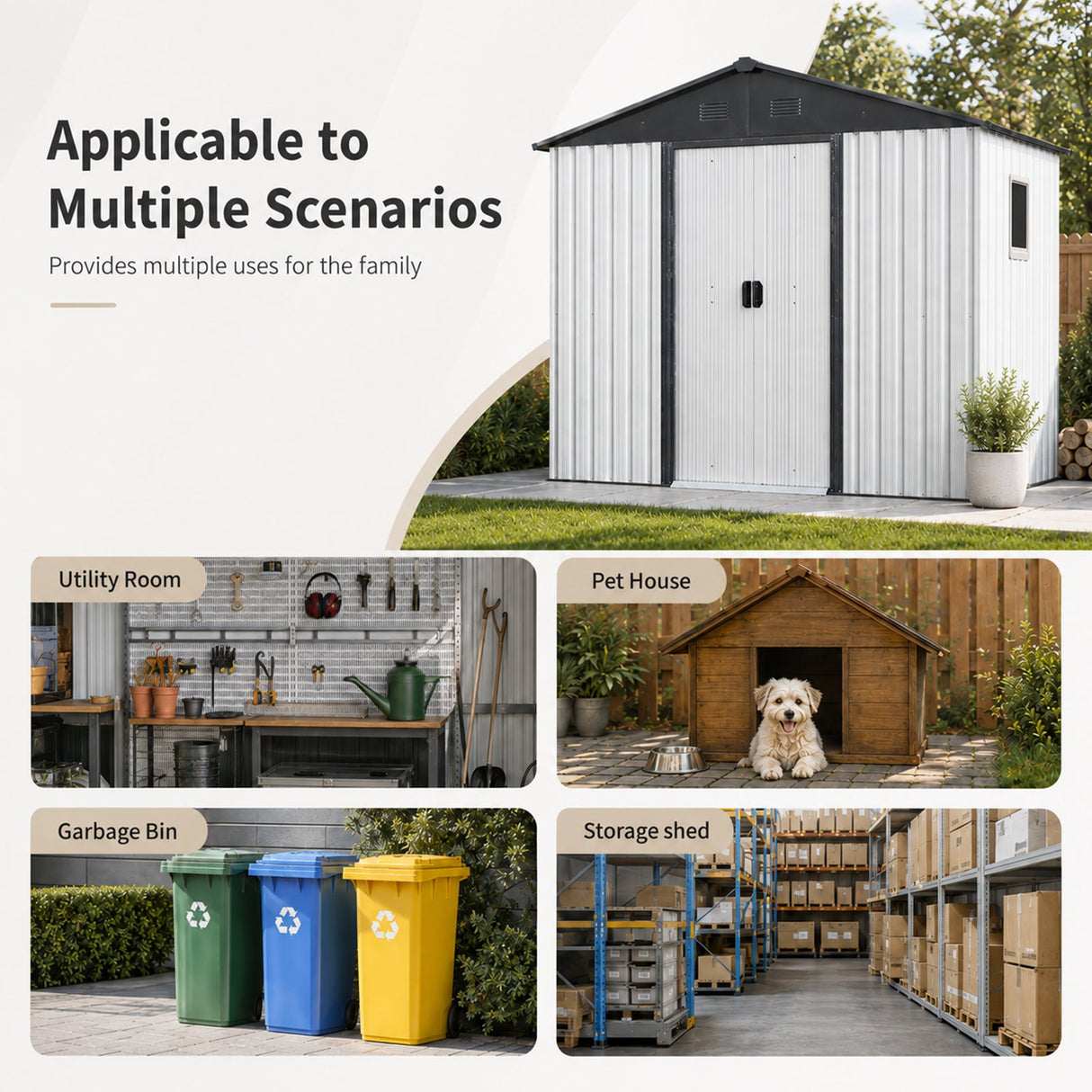 8ft x 4ft Outdoor Metal Storage Shed with Window