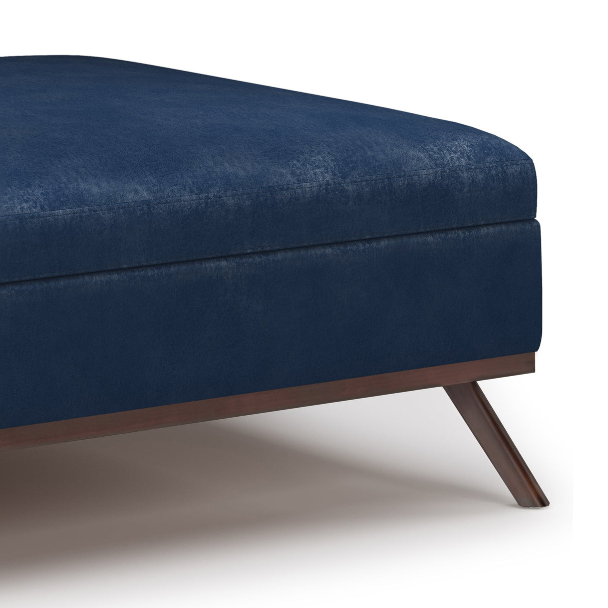 Owen Square Coffee Table Storage Ottoman - Distressed Dark Blue