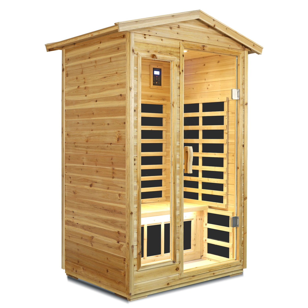 Two Person Far Infrared Old Fir Outdoor Sauna Room