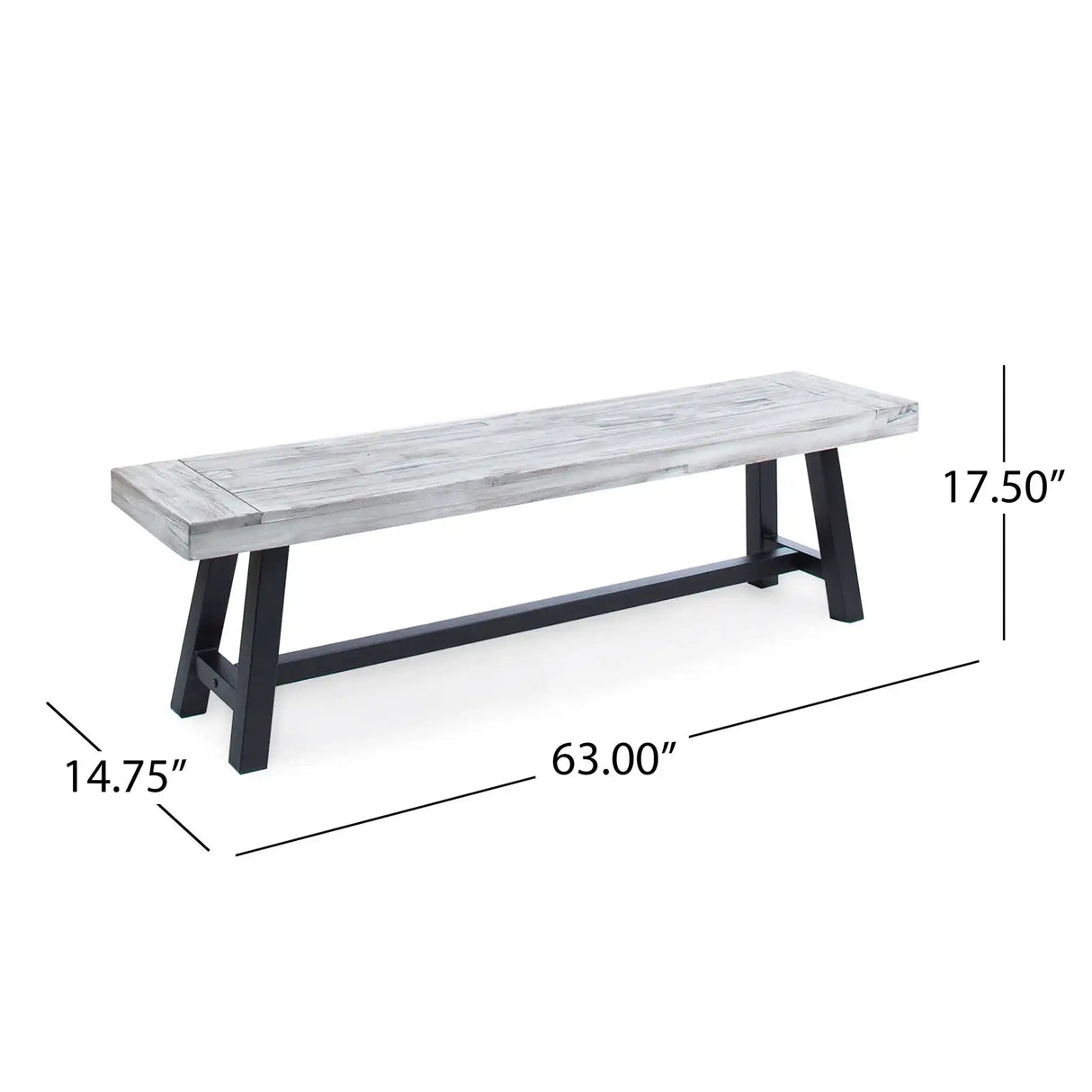 Tranquilizer Outdoor Acacia Wood Bench with Slat Panel Design