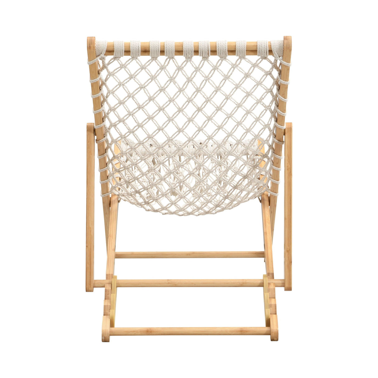 Bamboo Weaving Chair Set With Handwoven Rope For Patio And Living Spaces - Natural