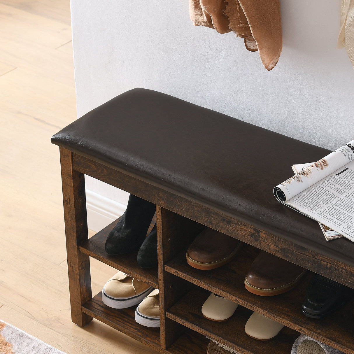 Height-Adjustable Shoe-Changing Bench