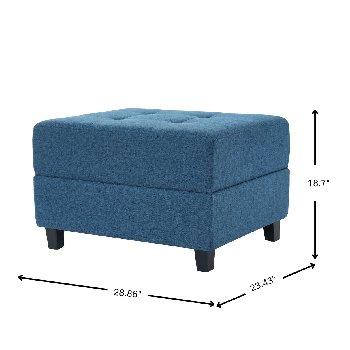 Navy Tufted Ottoman