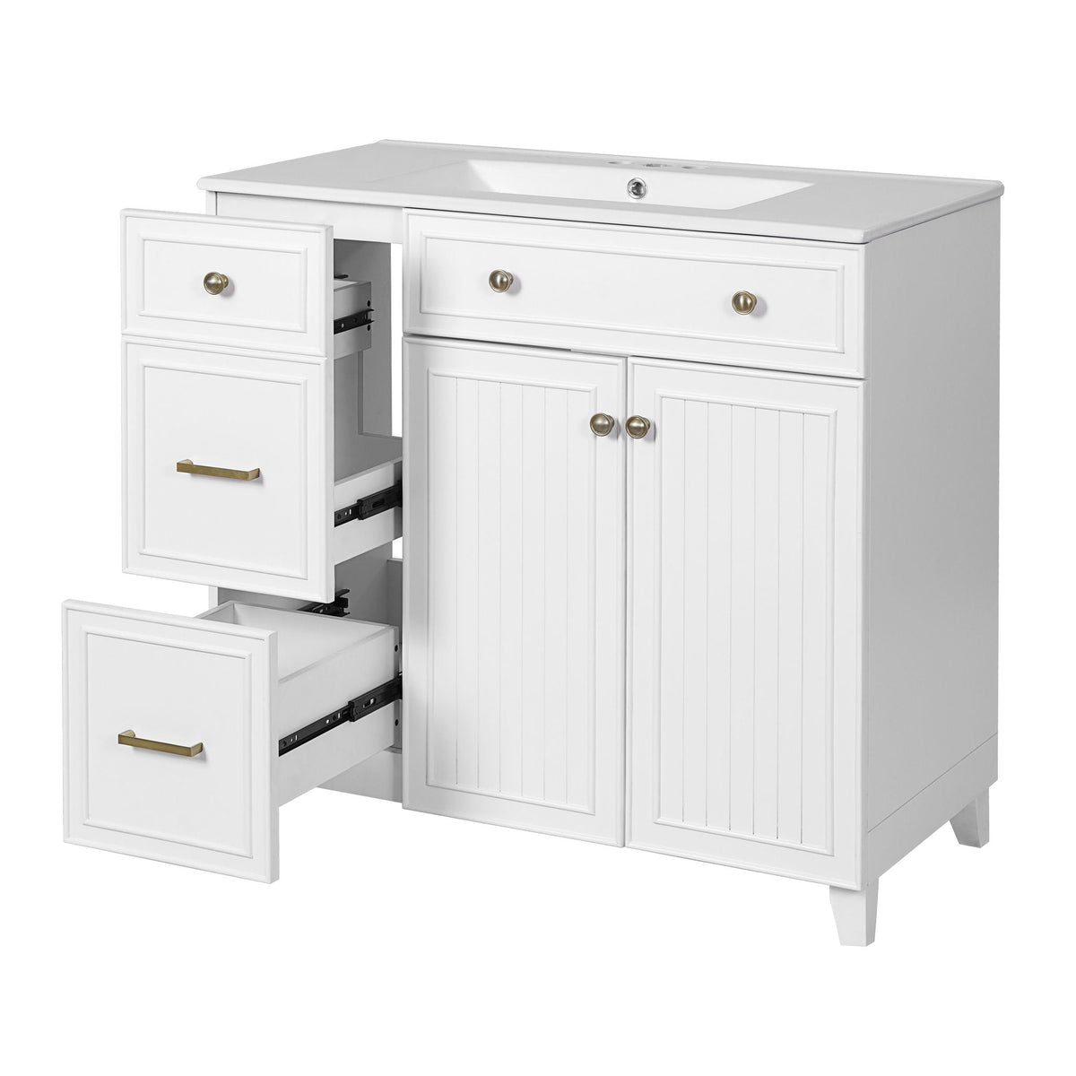 Bathroom Vanity With Sink, Soft Close Doors, Adjustable Shelves