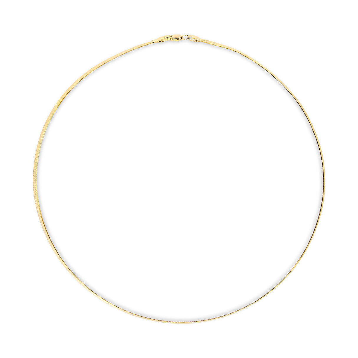 Unisex Solid 14K Yellow Gold 2.8mm Imperial Herringbone Chain Necklace - 18" Inches
