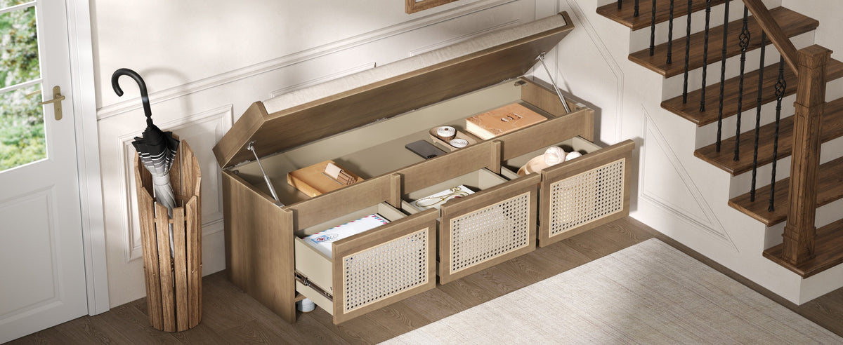 TREXM 48" Entryway Shoe Bench