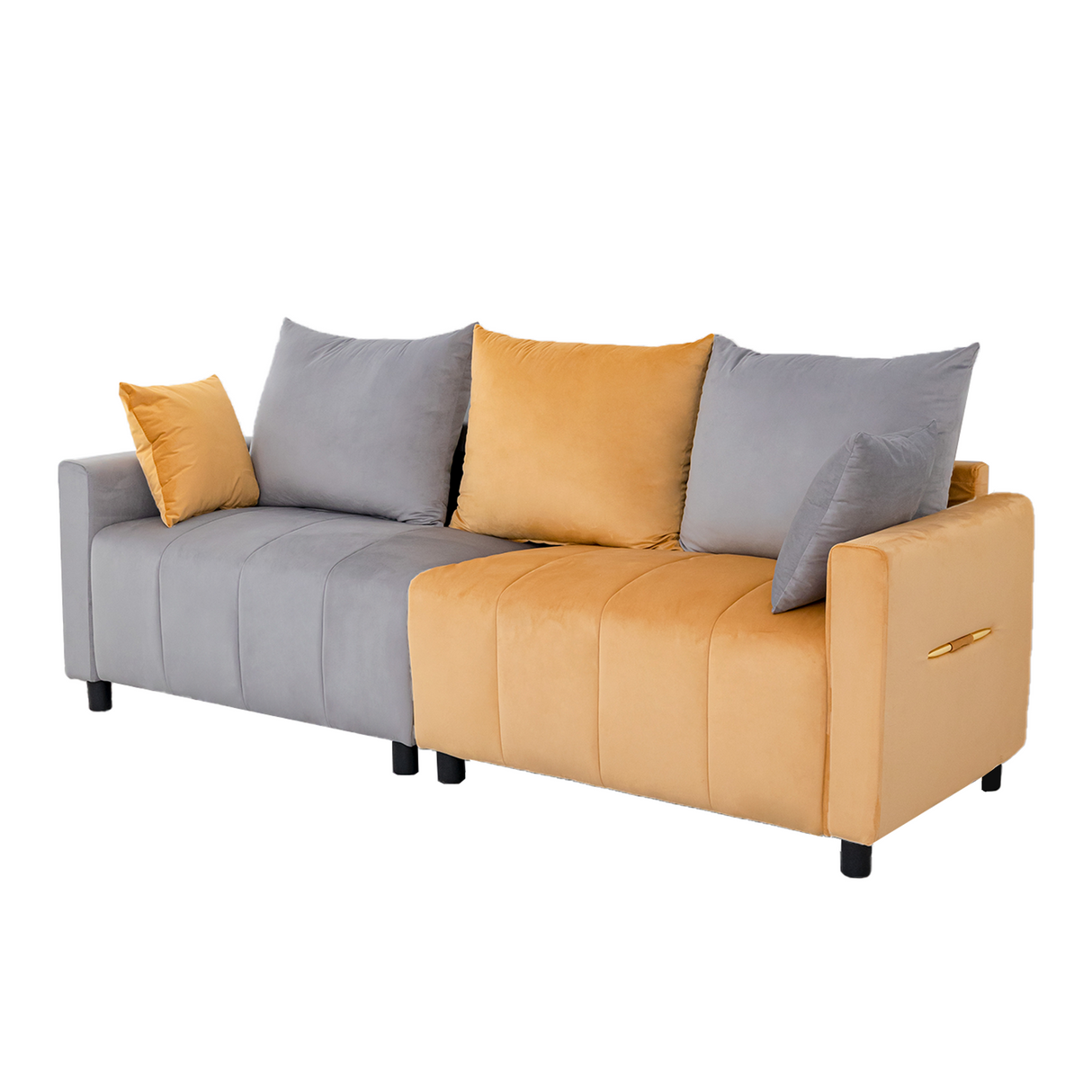 Velvet Modern 2-Seater Sofa, Light