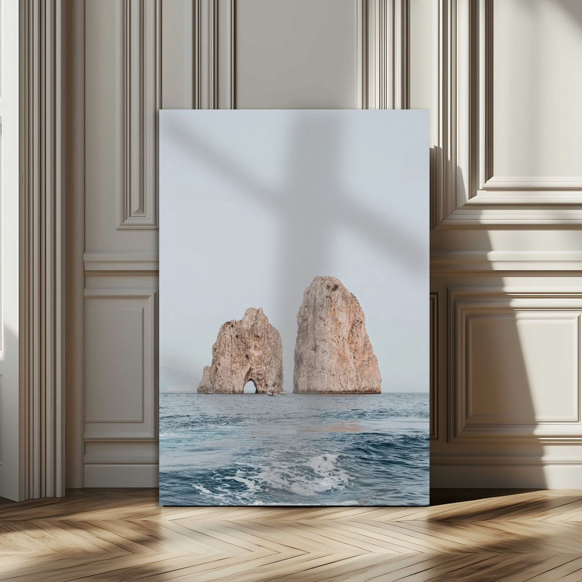 Faraglioni Capri Wall Art Canvas Print – Framed Serene Ocean