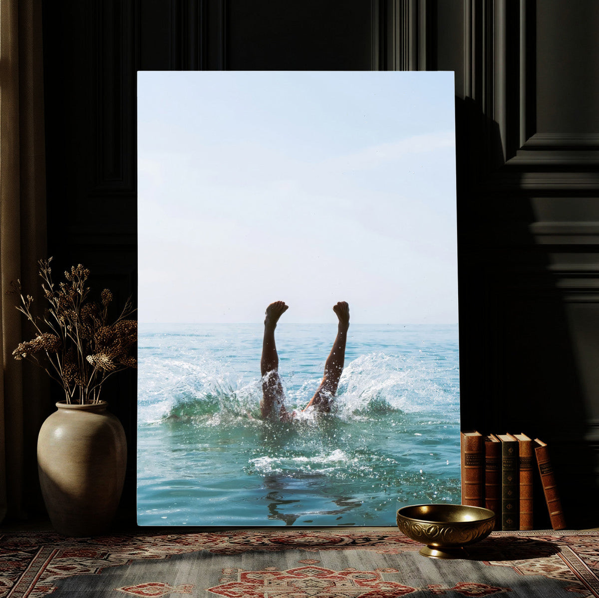 Splash Dive Wall Art – Ocean Waves Canvas Print, Summer Swim