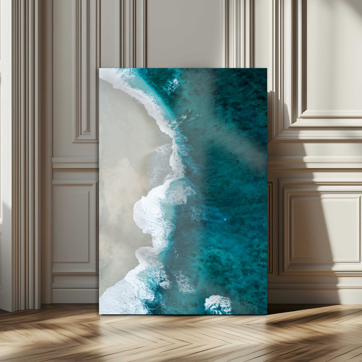 Aerial Ocean View Wall Art Canvas Print – Framed Coastal
