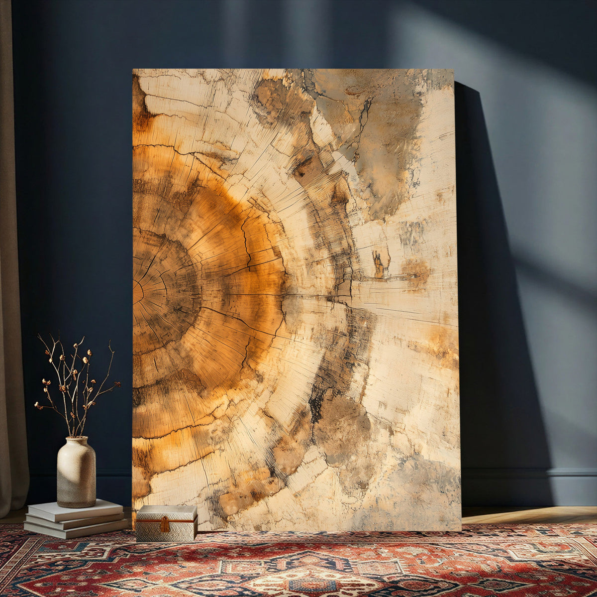 Abstract Wood Ring Wall Art Canvas Print – Natural Tree Ring
