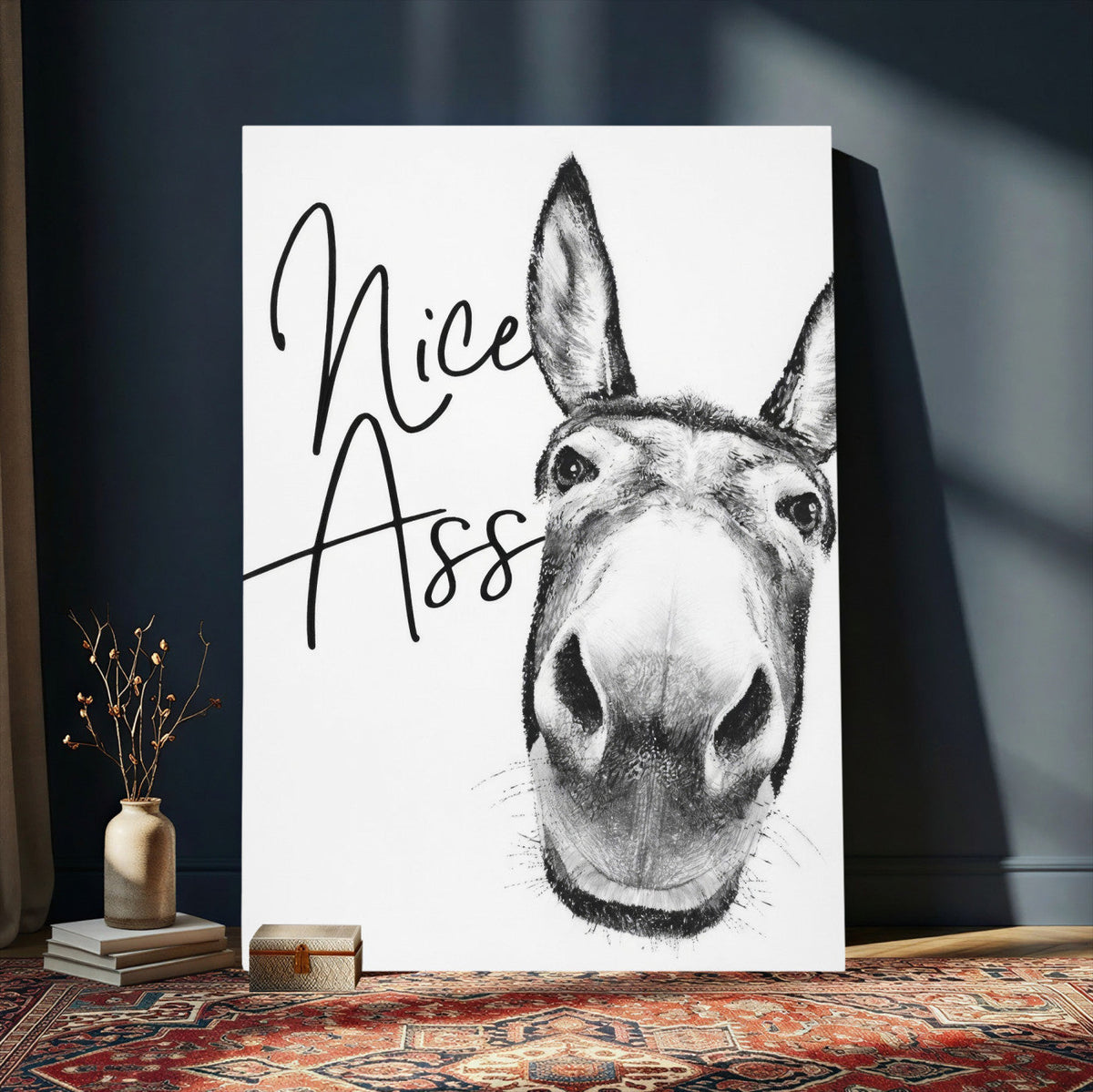 Nice Ass Funny Canvas Wall Art for Bathroom Wall Decor Cute