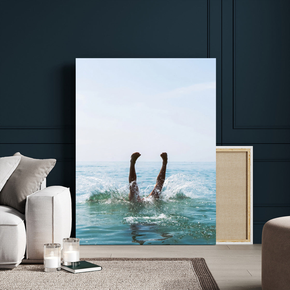 Splash Dive Wall Art – Ocean Waves Canvas Print, Summer Swim