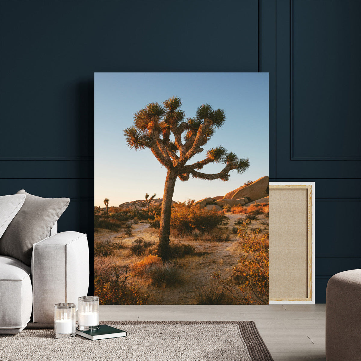 Joshua Tree Wall Art Canvas Print – Framed Desert Sunset