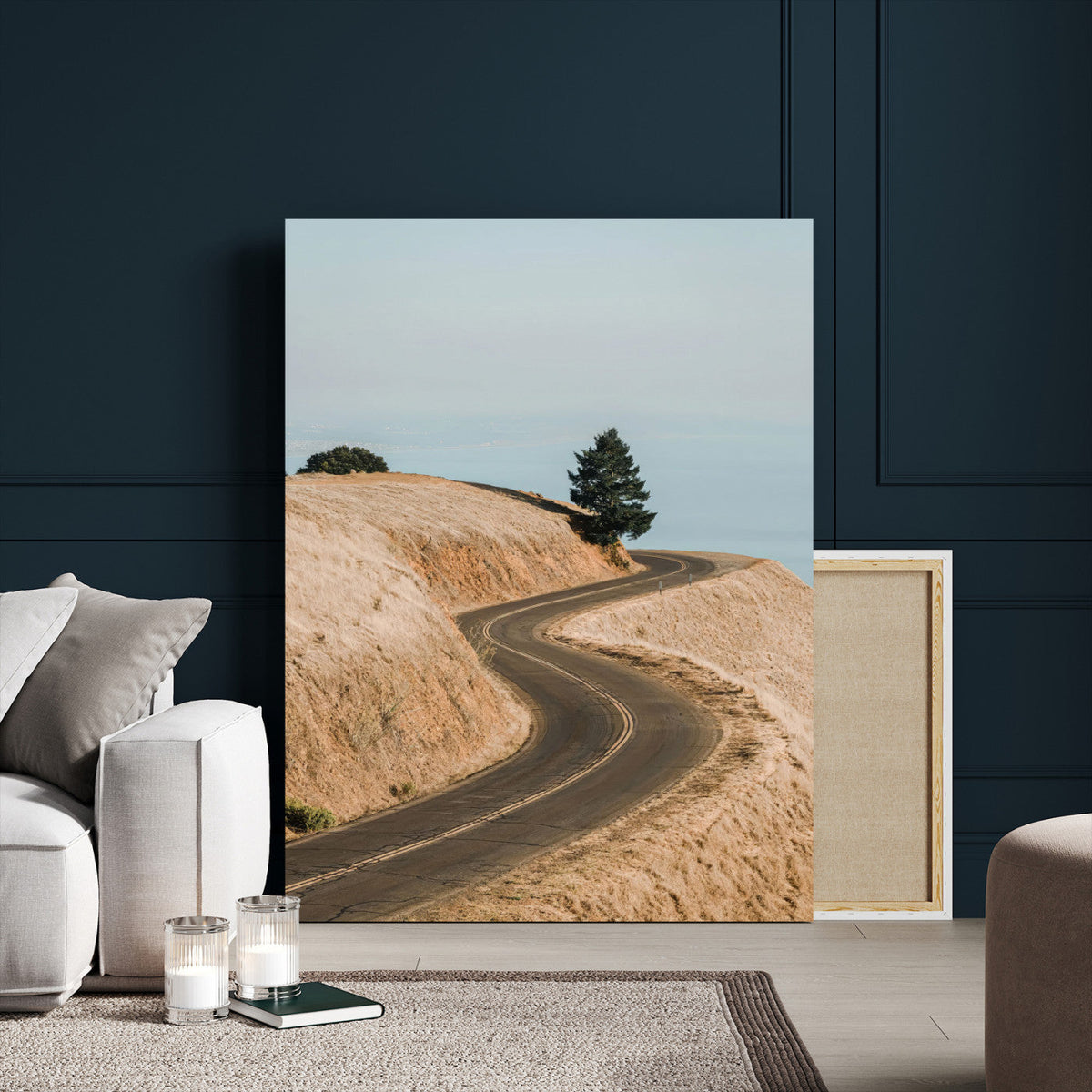 Winding Road Wall Art – Framed Scenic Landscape Canvas