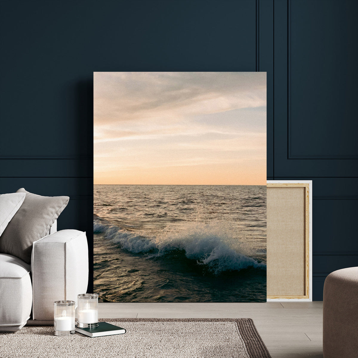 Ocean Wave Wall Art Canvas Print, Calm Coastal Nature
