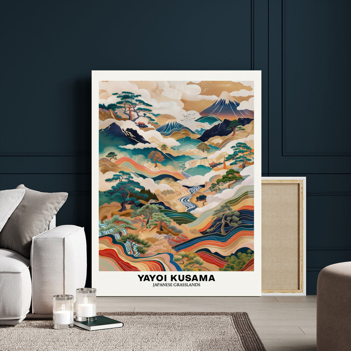 Yayoi Kusama Japanese Landscape Wall Art Canvas Print,