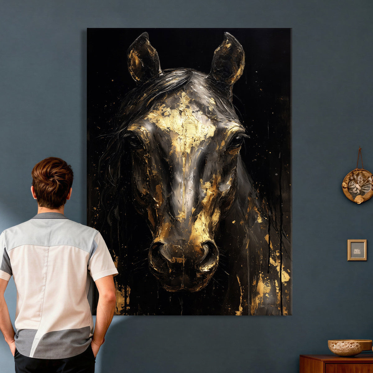 Abstract Horse Wall Art Canvas Print – Painting Style