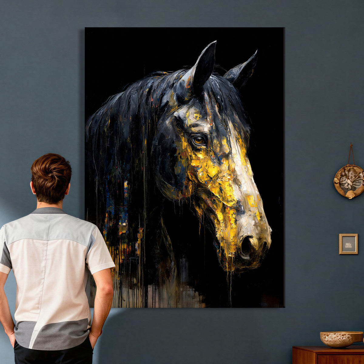 Abstract Horse Wall Art Canvas Print – Painting Style