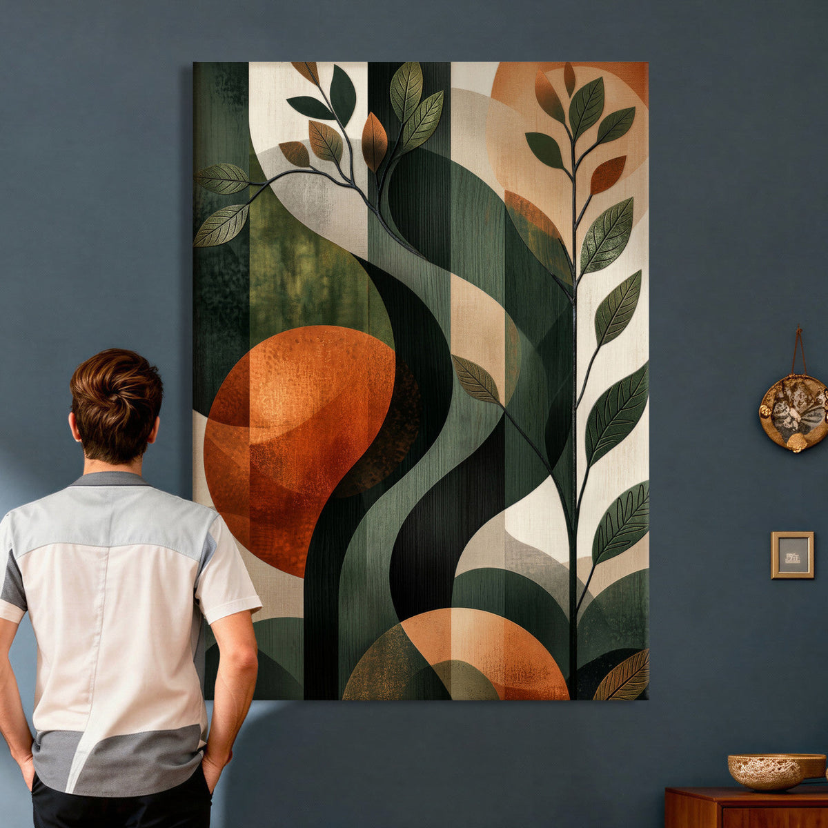 Abstract Green Flowers Wall Art Canvas Print
