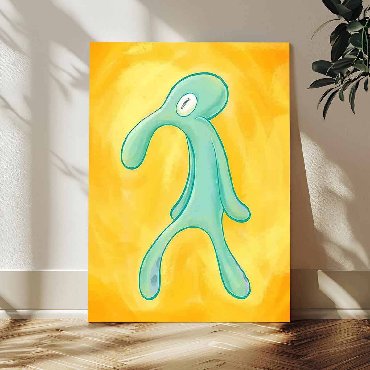 Squidward Tentacles Wall Art Canvas Print – Bold and Brash