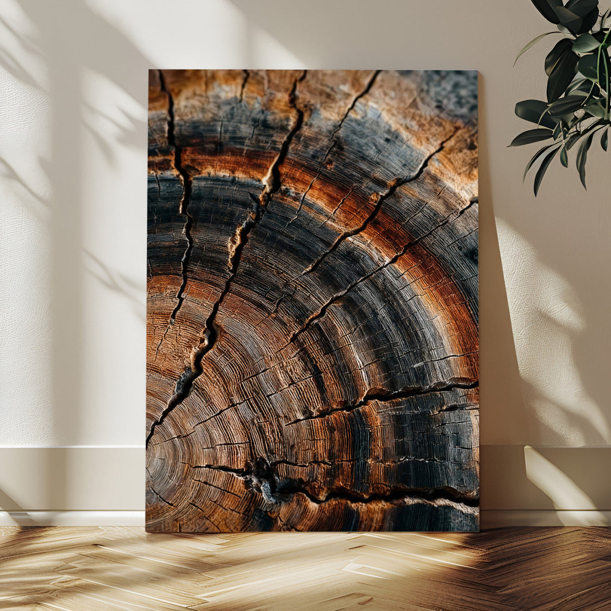 Abstract Tree Rings Wall Art Canvas Print Wood Grain Rings