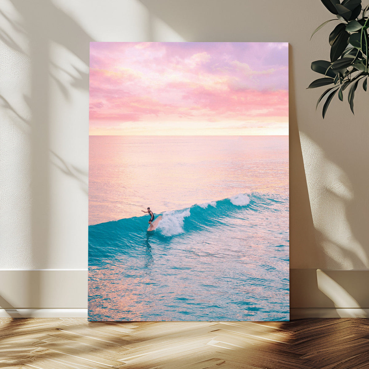 Sunset Surf Wall Art Canvas Print – Coastal Ocean