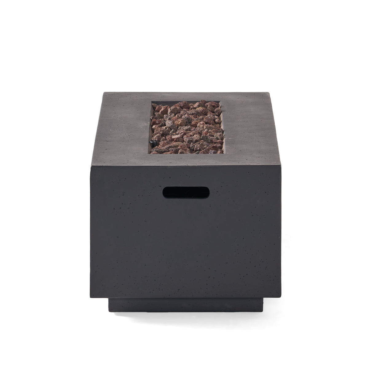 Contemporary Outdoor 40,000 BTU Propane Fire Pit in Light Grey MgO Concrete