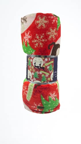 Decor&More Festive Holiday Microplush Throw Blanket (50" x 60") - Holiday Magic