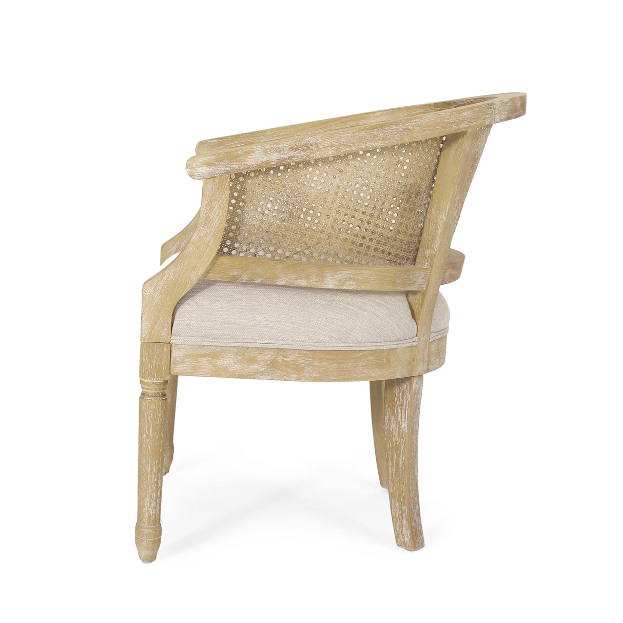 Accent Chair with Curved Back and Recessed Arms