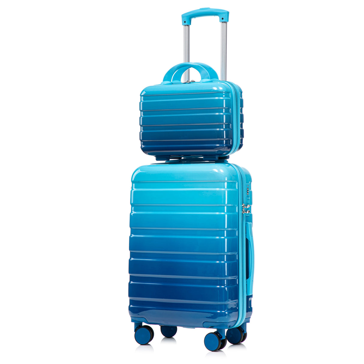 14'/20' 2-Pcs PC Spinner Wheel Luggage Set with Gradient Color and Lock