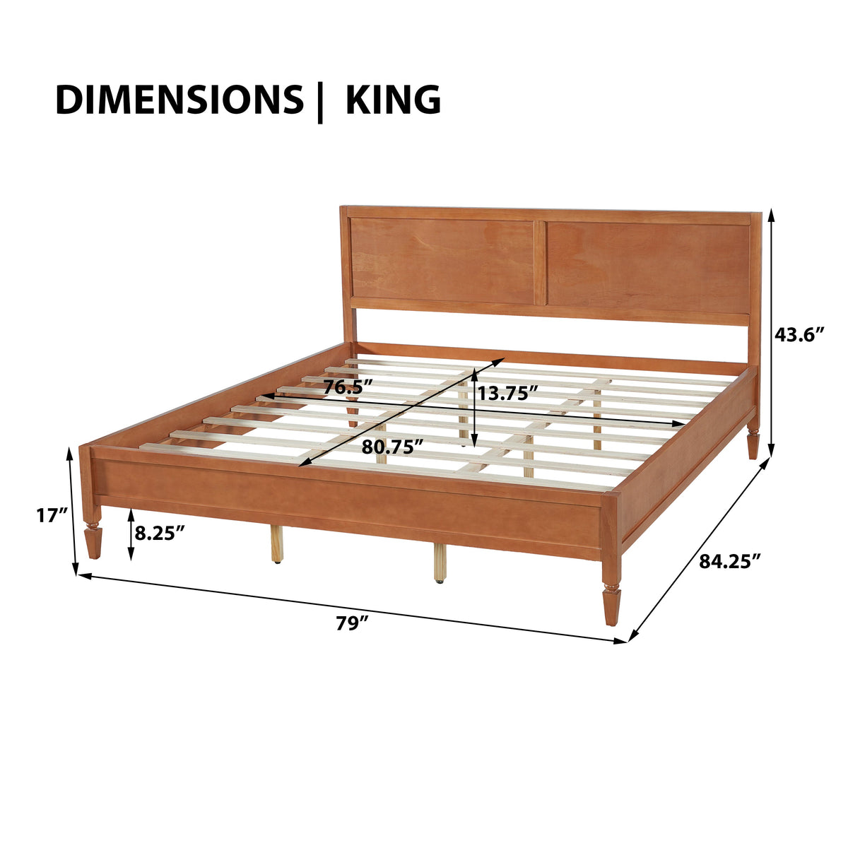 King Size Wood Platform Bed Frame