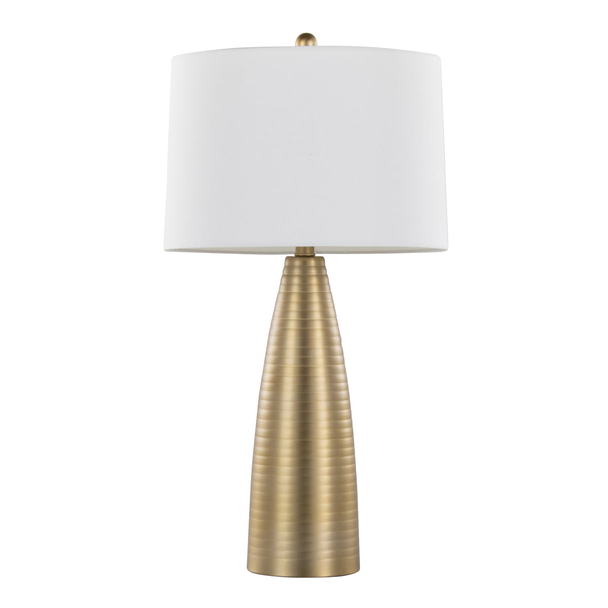 Table Lamp with Bullet Shape Base and Linen Shade, Set of 2