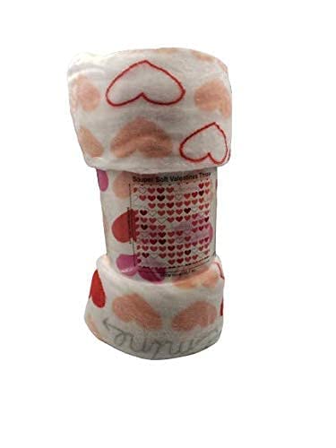 Decor&More Amor Eterno Be Mine Love Collection Valentine's Day Heart Ultra Plush Throw Blanket (50" x 60") -