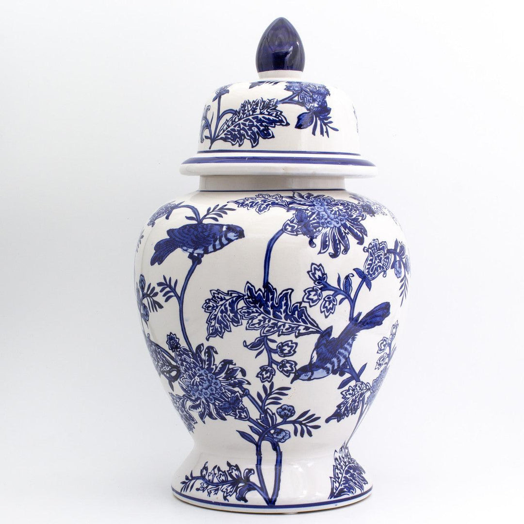 Blue-Garden-Ginger-Jar-with-Lid-–-Bird-in-Bloom-Design-Vases