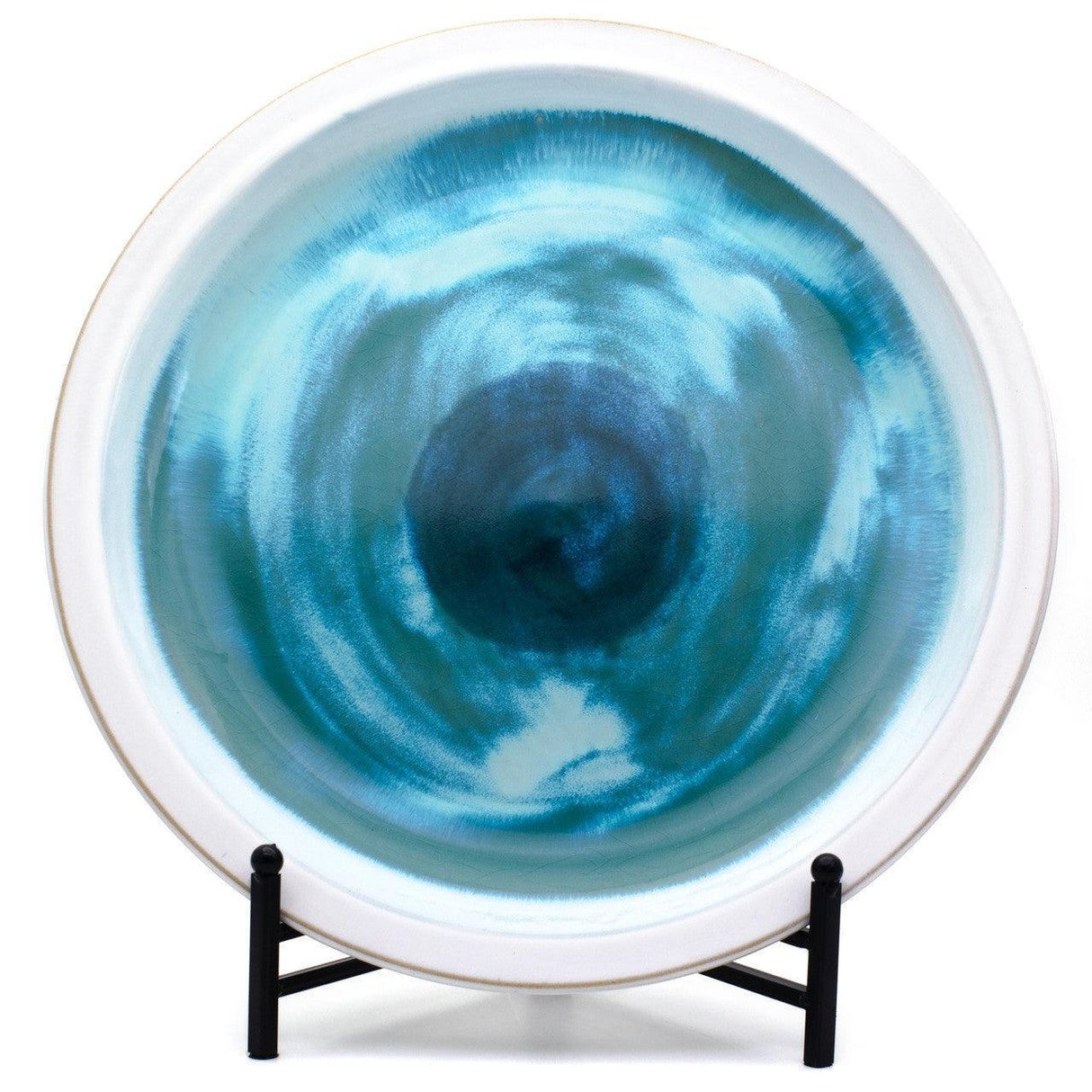 Grotto-Aqua-Decorative-Ceramic-Platter-Serving-Platters