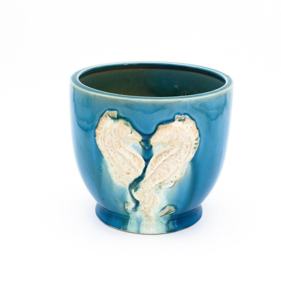 Adriatic Seahorse Planter Pot – Hand-Decorated Ceramic