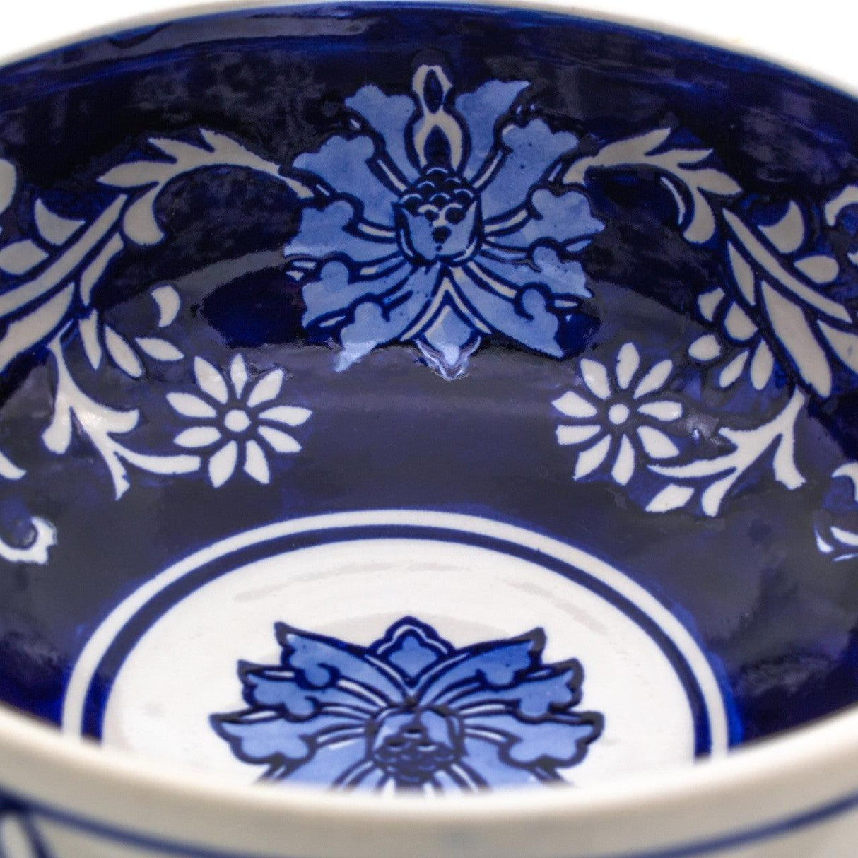Blue Garden Decorative Bowl – Hand-Painted Ceramic Accent