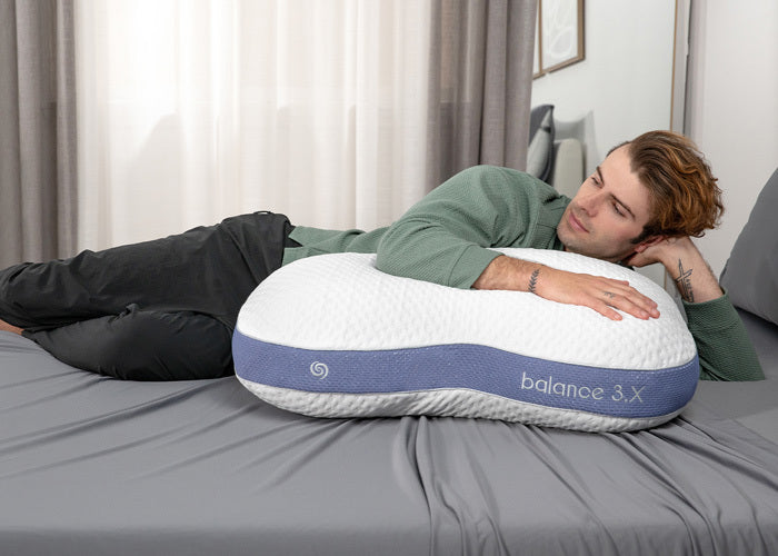 Balance Cuddle Curve 3.X Air-Mesh Pillow with Dri-Tec Moisture-Wicking - White
