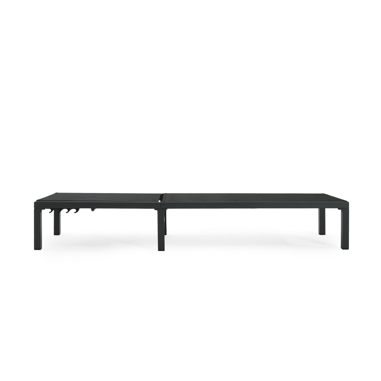 Westport Adjustable Outdoor Chaise Lounge Set of 2 Black Aluminum Frame