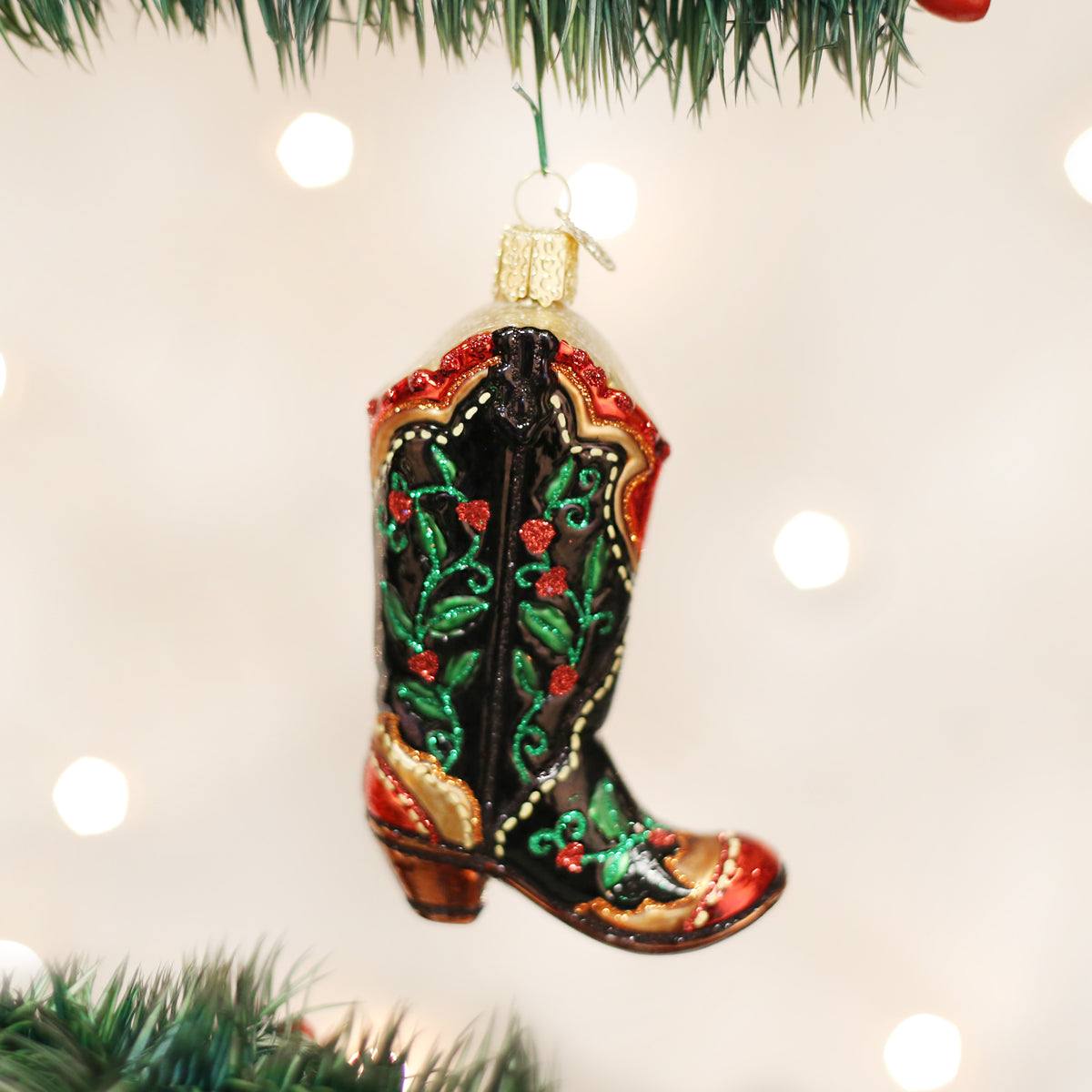 Holly-Berry-Cowboy-Boot-Christmas-Ornaments