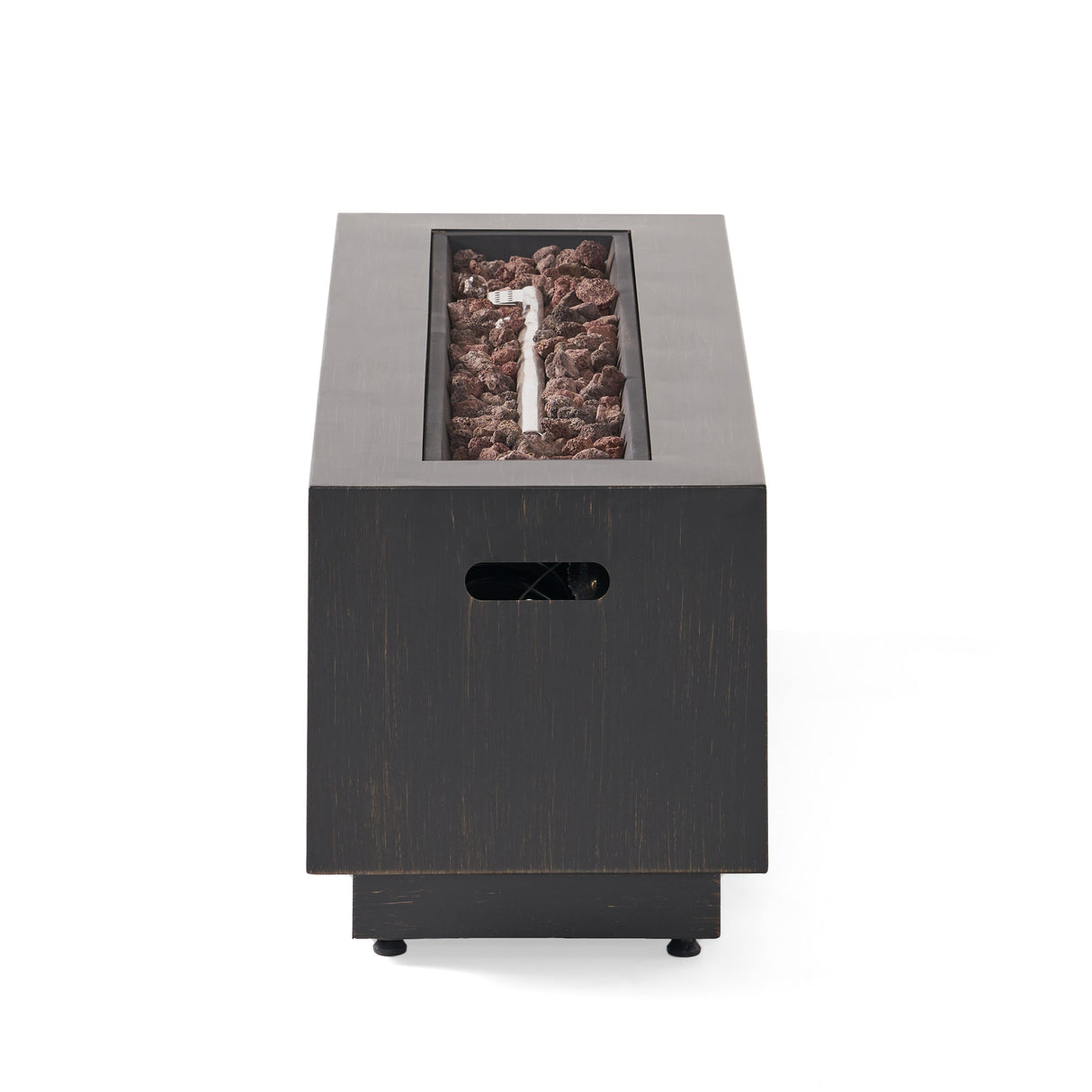 Modern Dark Grey 40' Outdoor Iron Propane Fire Pit