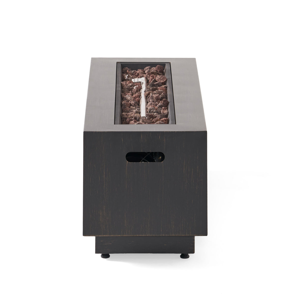 Modern Dark Grey 40" Outdoor Iron Propane Fire Pit