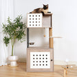 Cat-Tree-with-Litter-Box-Enclosure,-All-in-one-Cat-Tower-for-Indoor-Cats-with-Large-Hammock-Cat-Tree