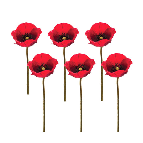 Bright-Red-Poppy-Flower-Stem-(Set-of-6)-Christmas-Tree