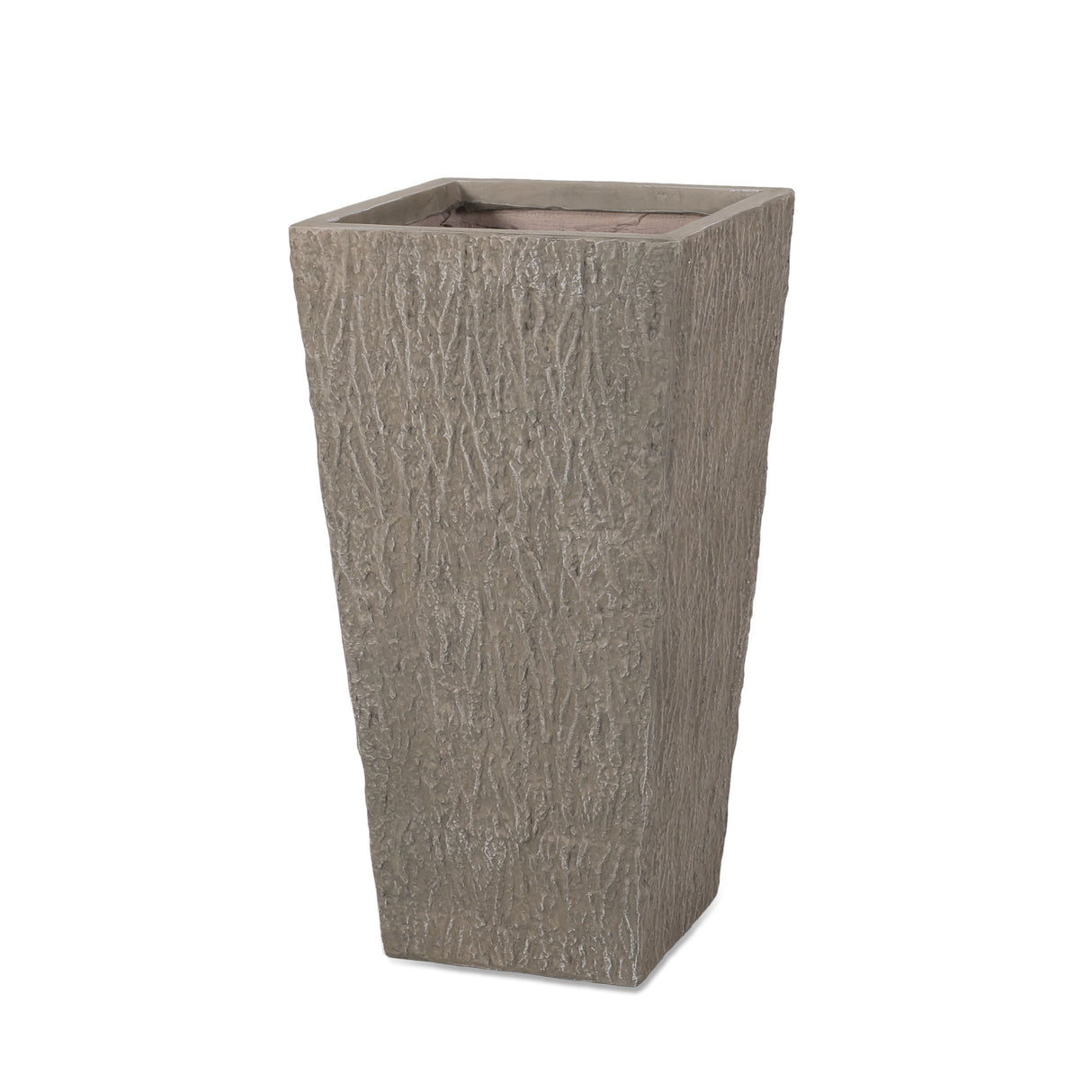 31" wood-finished magnesium oxide planter
