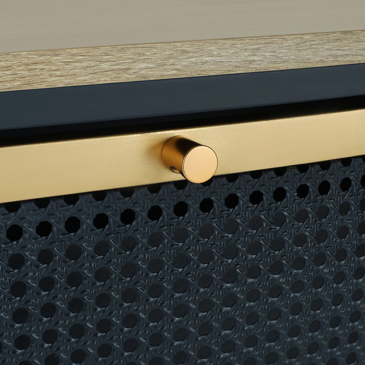 Modern Rattan 3 Door Shoe Rack Cabinet for Entryway